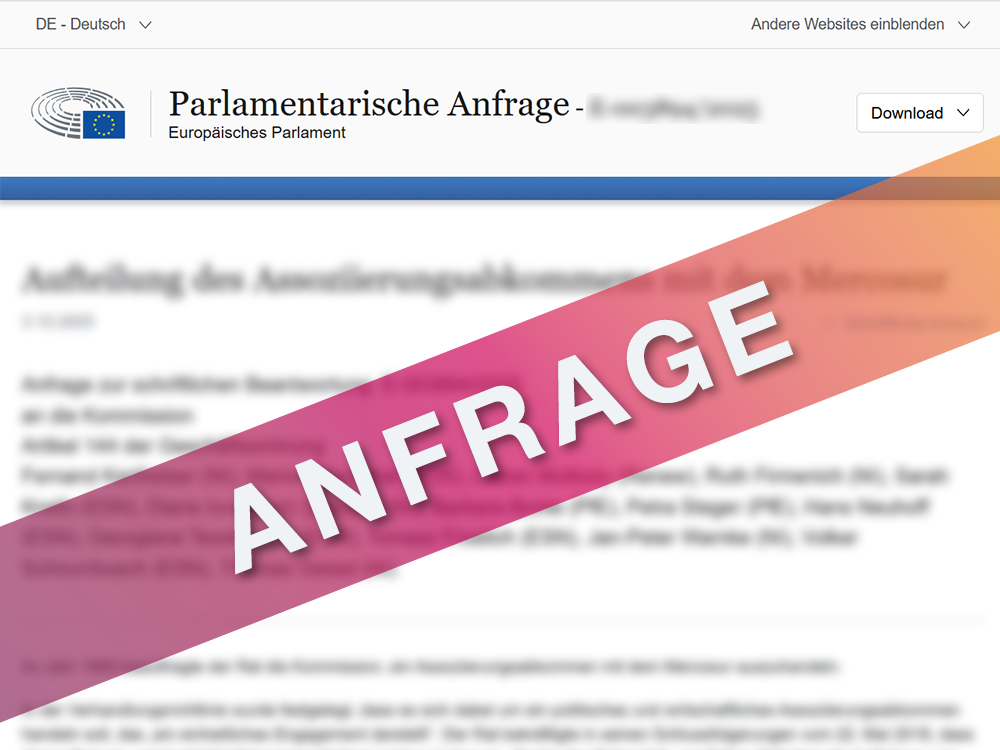 Aufteilung des Assoziierungsabkommens mit dem Mercosur